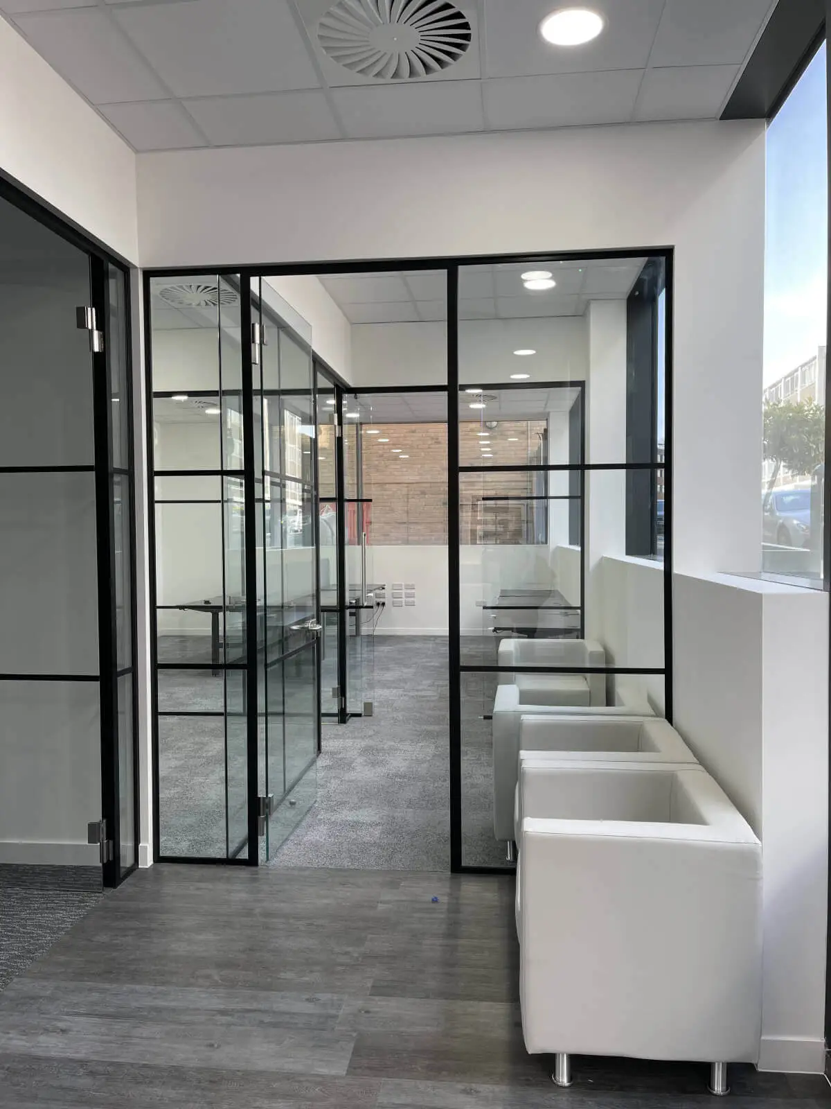 Office space design with Crittall Style Glass Partitions Screen 3