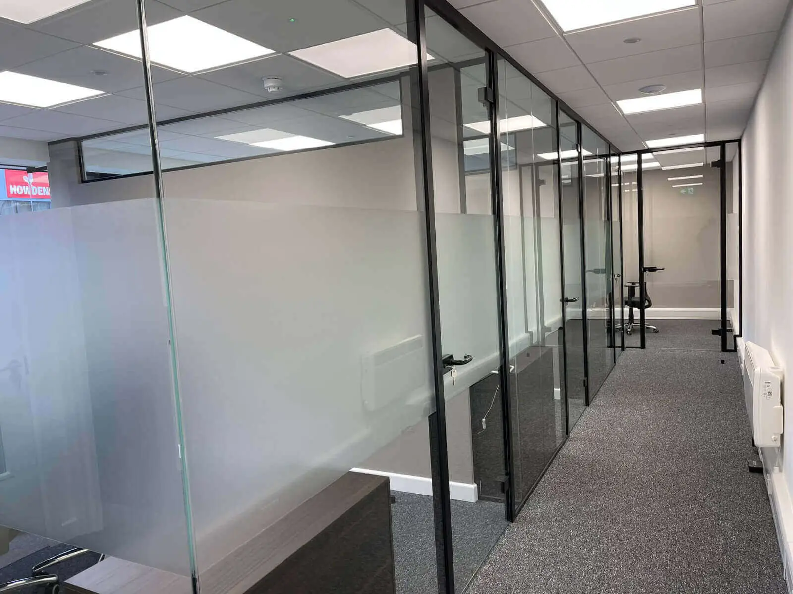 Office space design with Framed Glass Door Partitions Screen 1