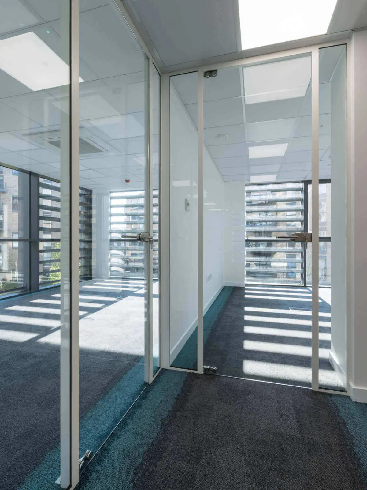 Office space design with Framed Glass Door Partitions Screen 14