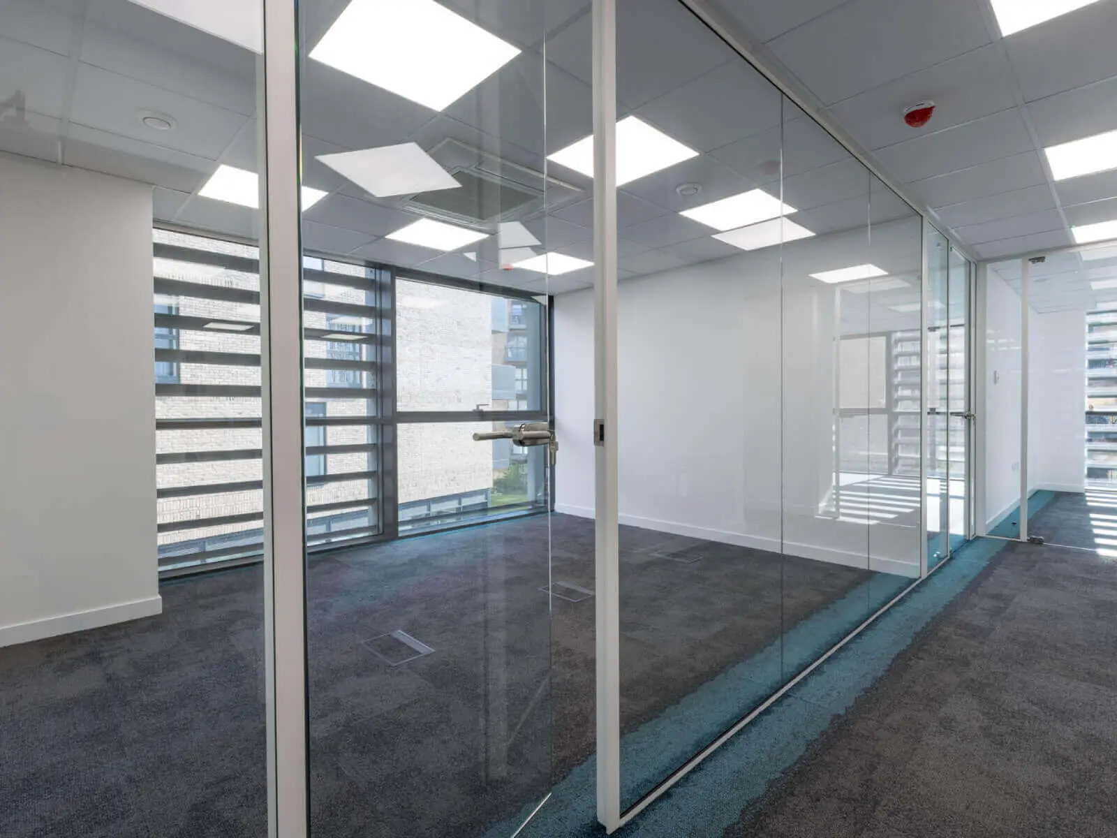 Office space design with Framed Glass Door Partitions Screen 4