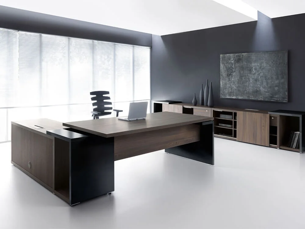 Bingley Executive Desk with Optional Return Credenza Unit