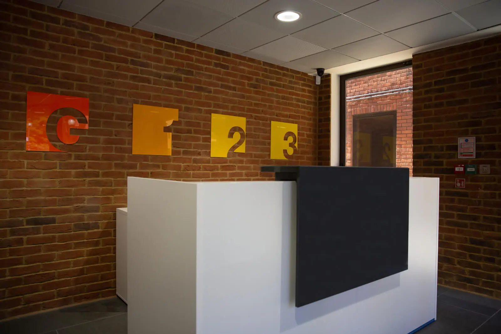 Creative Car Park office space with designer desks, chairs, suspended grid ceiling, flooring, splash backs and glass partitions 13 Creative Car Park office space with designer desks, chairs, suspended grid ceiling, flooring, splash backs and glass partitions 13