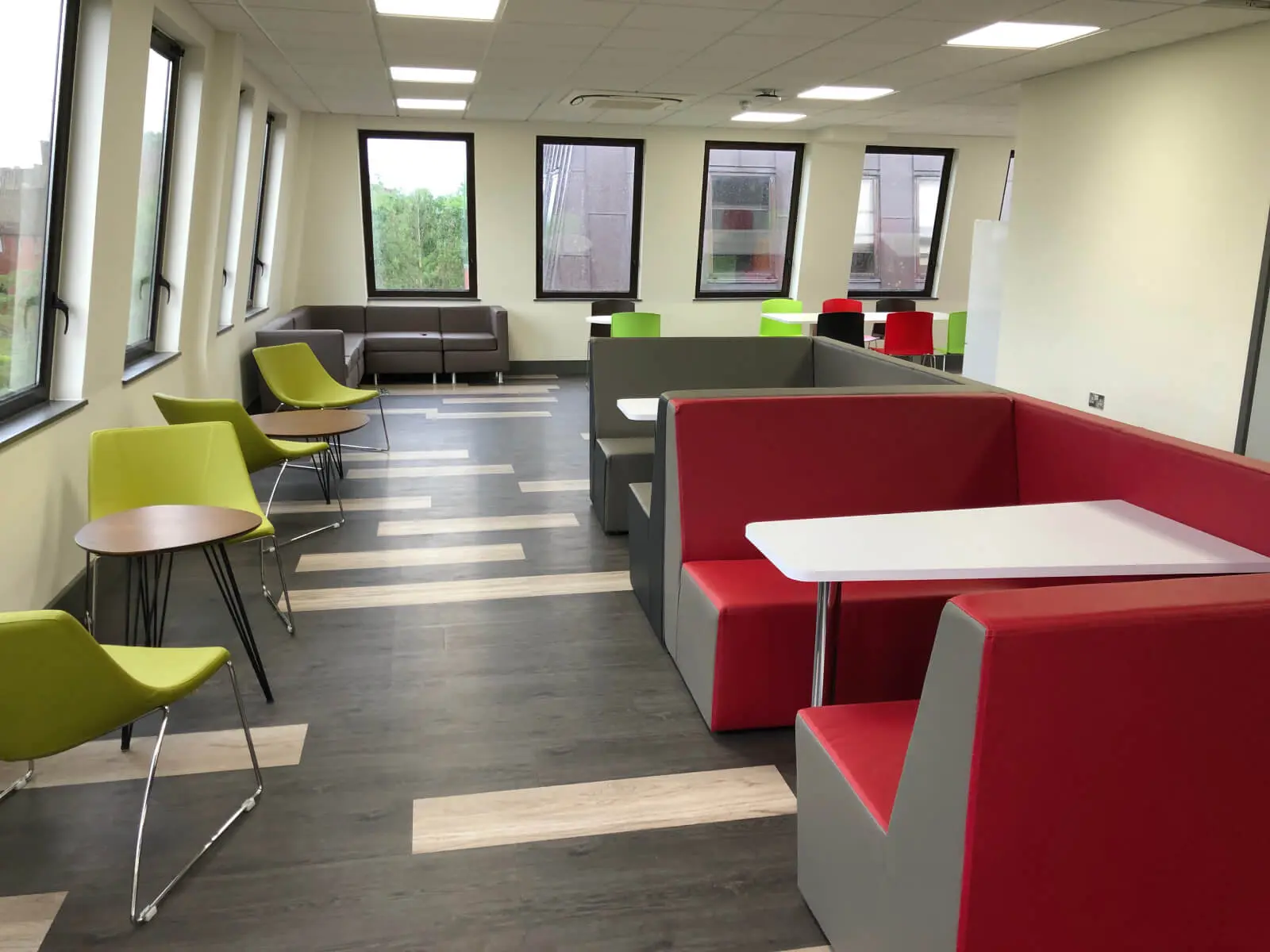 Creative Car Park office space with designer desks, chairs, suspended grid ceiling, flooring, splash backs and glass partitions 23 Creative Car Park office space with designer desks, chairs, suspended grid ceiling, flooring, splash backs and glass partitions 23