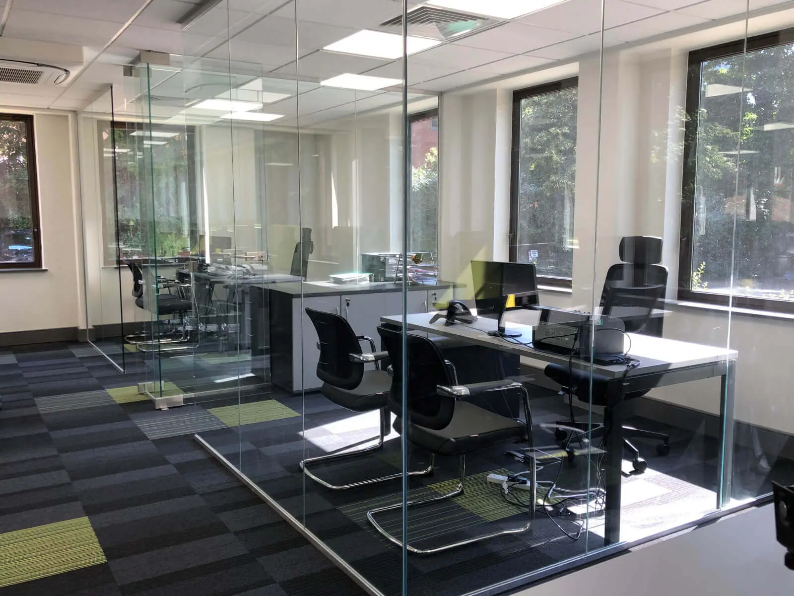 Creative Car Park office space with designer desks, chairs, suspended grid ceiling, flooring, splash backs and glass partitions 28 Creative Car Park office space with designer desks, chairs, suspended grid ceiling, flooring, splash backs and glass partitions 28