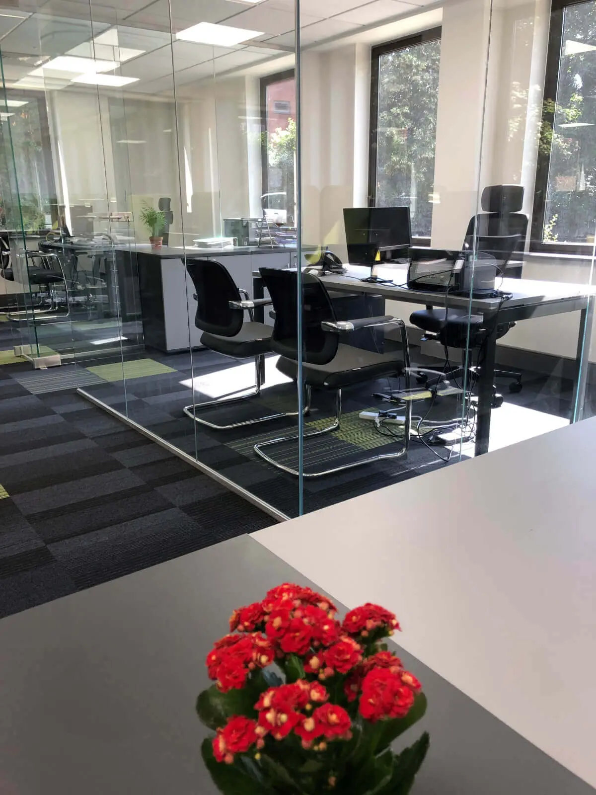 Creative Car Park office space with designer desks, chairs, suspended grid ceiling, flooring, splash backs and glass partitions 32 Creative Car Park office space with designer desks, chairs, suspended grid ceiling, flooring, splash backs and glass partitions 32
