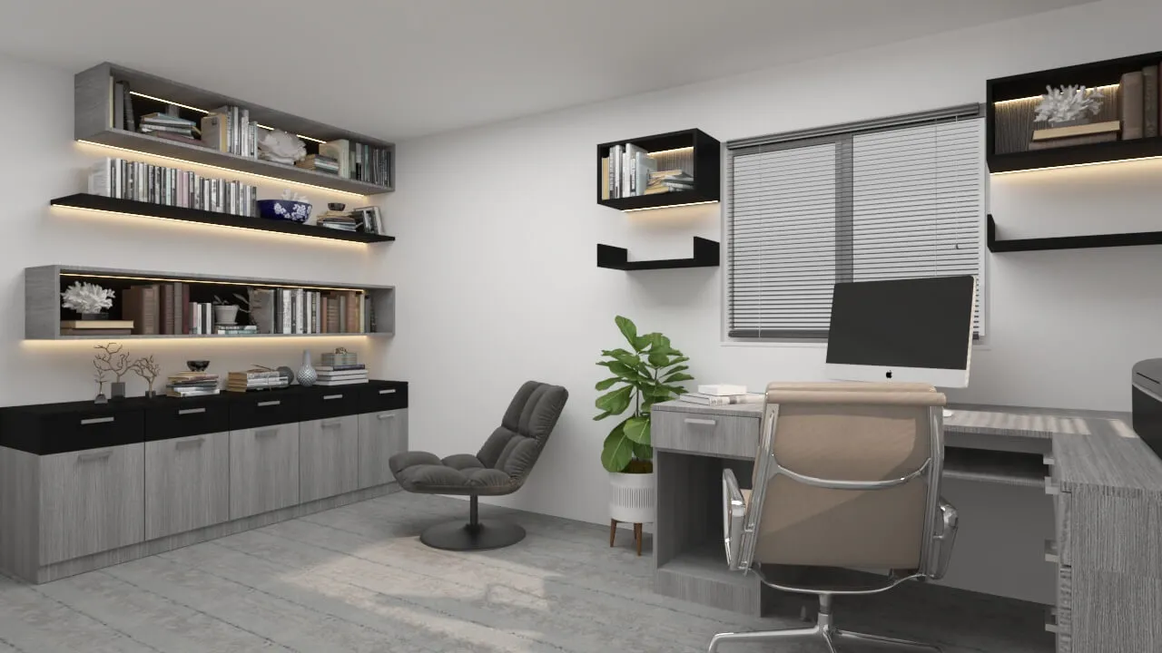 Home office design & 3D visuals 1 Home office design & 3D visuals 1