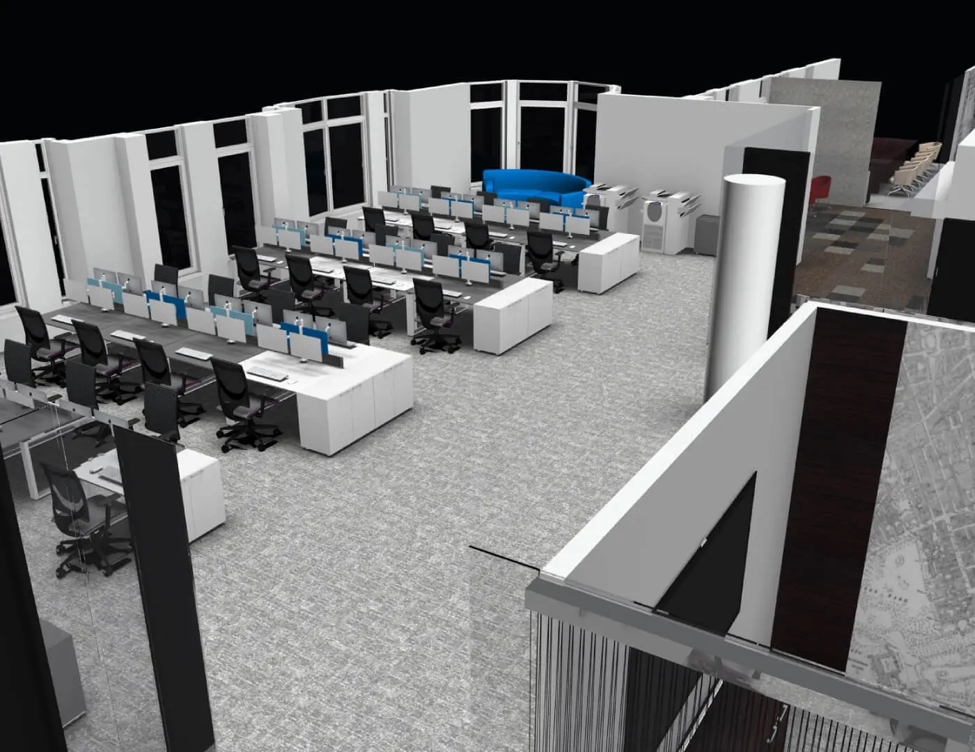 Large office design & 3D visuals 2 Large office design & 3D visuals 2