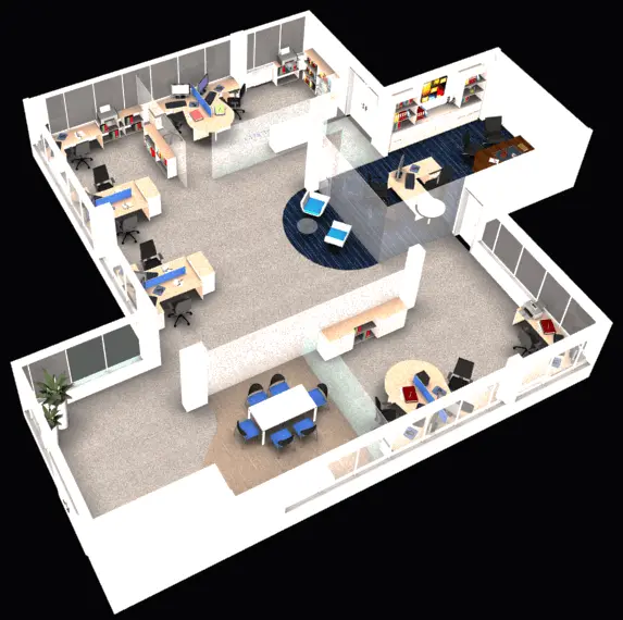 Mid Size office design & 3D visuals 1