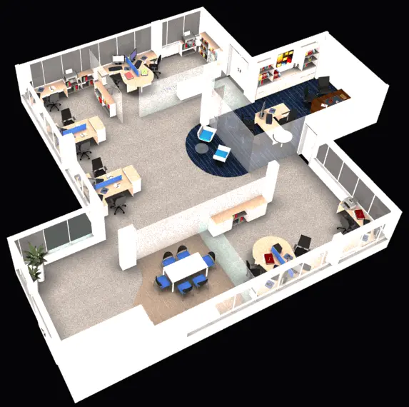 Mid Size office design & 3D visuals 1 Mid Size office design & 3D visuals 1