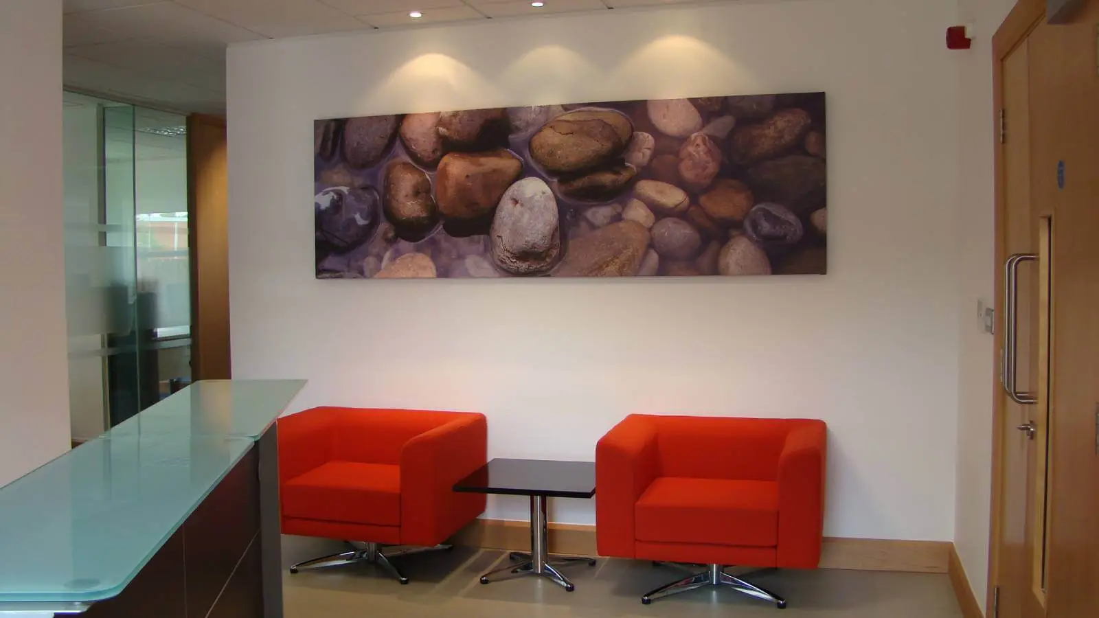 Brightstone Law firm with designer furniture, suspended grid ceiling, carpet tile flooring and glass partitions 9