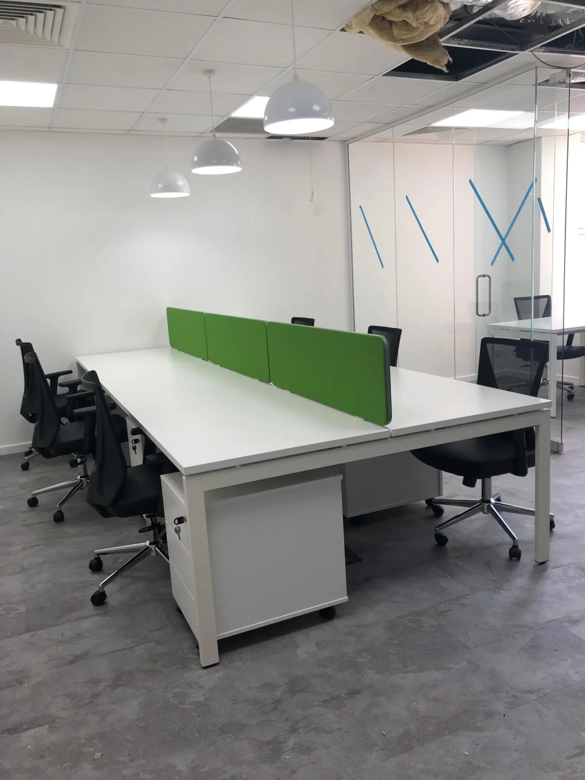 Buckingham Futures office with single glazed with frameless doors glass partitions and desinger furniture 10
