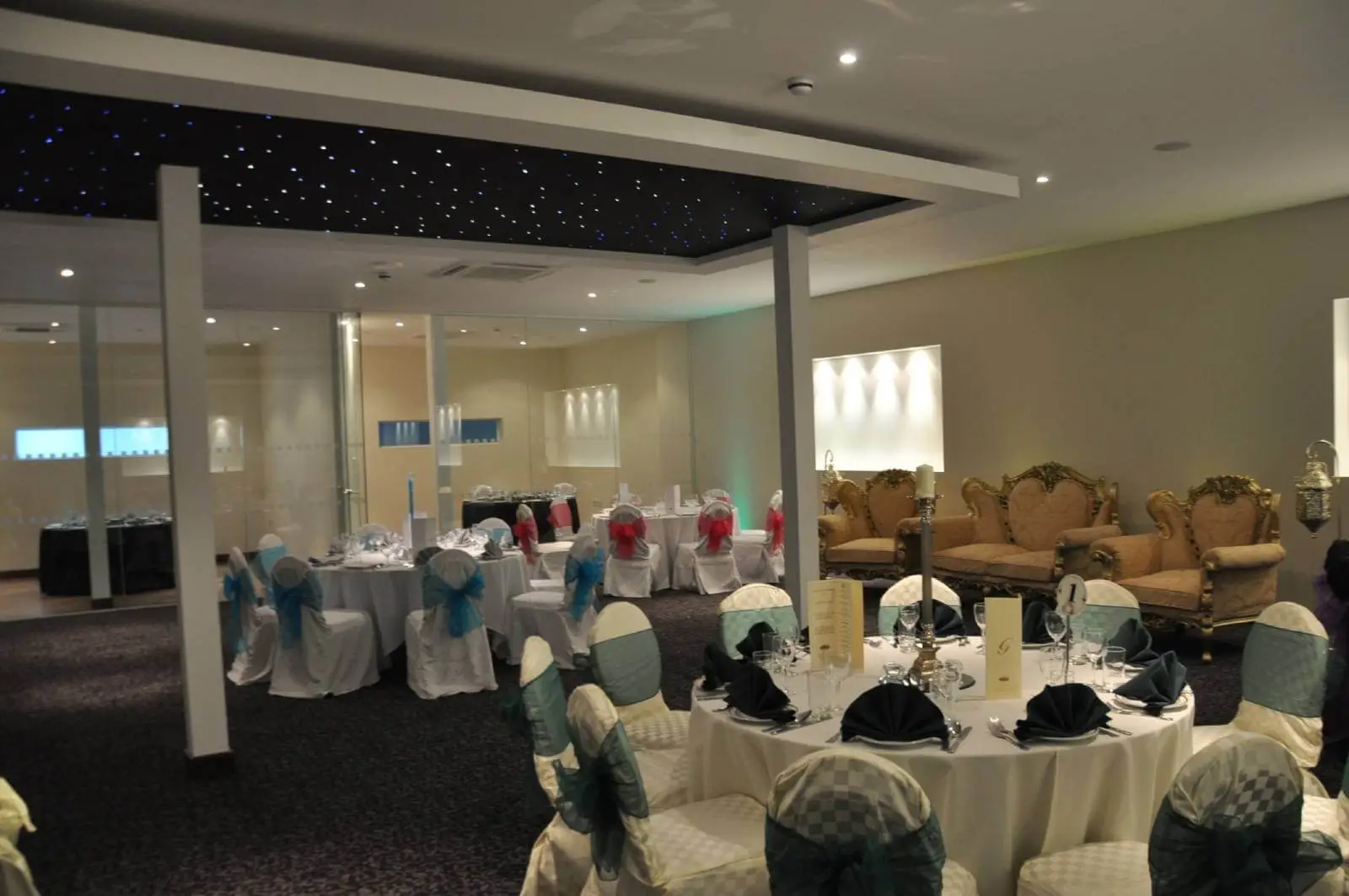 green leaf catering office space with plasterbaord ceiling, designer flooring and glass partitions 13