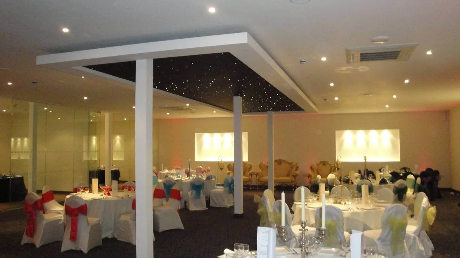 green leaf catering office space with plasterbaord ceiling, designer flooring and glass partitions 26