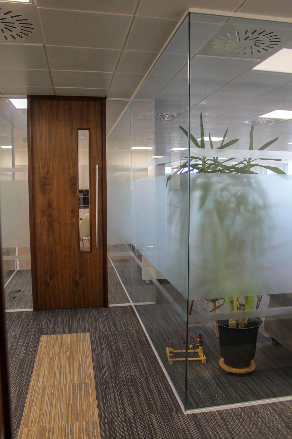 Klevas office space with designer furniture and glass partitions 26