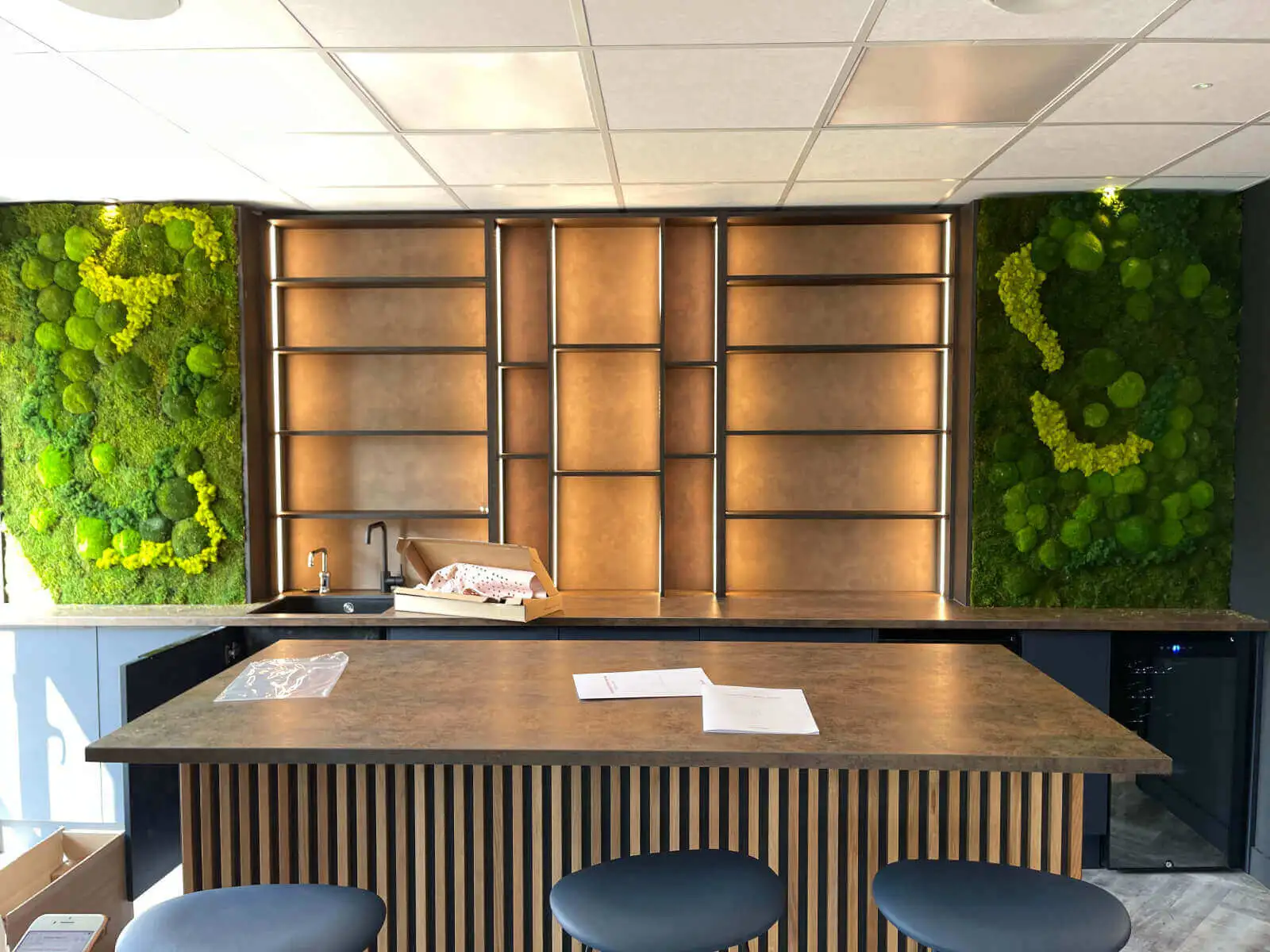 Prideview Properties office space with designer furnitures and black framed glass partitions 58