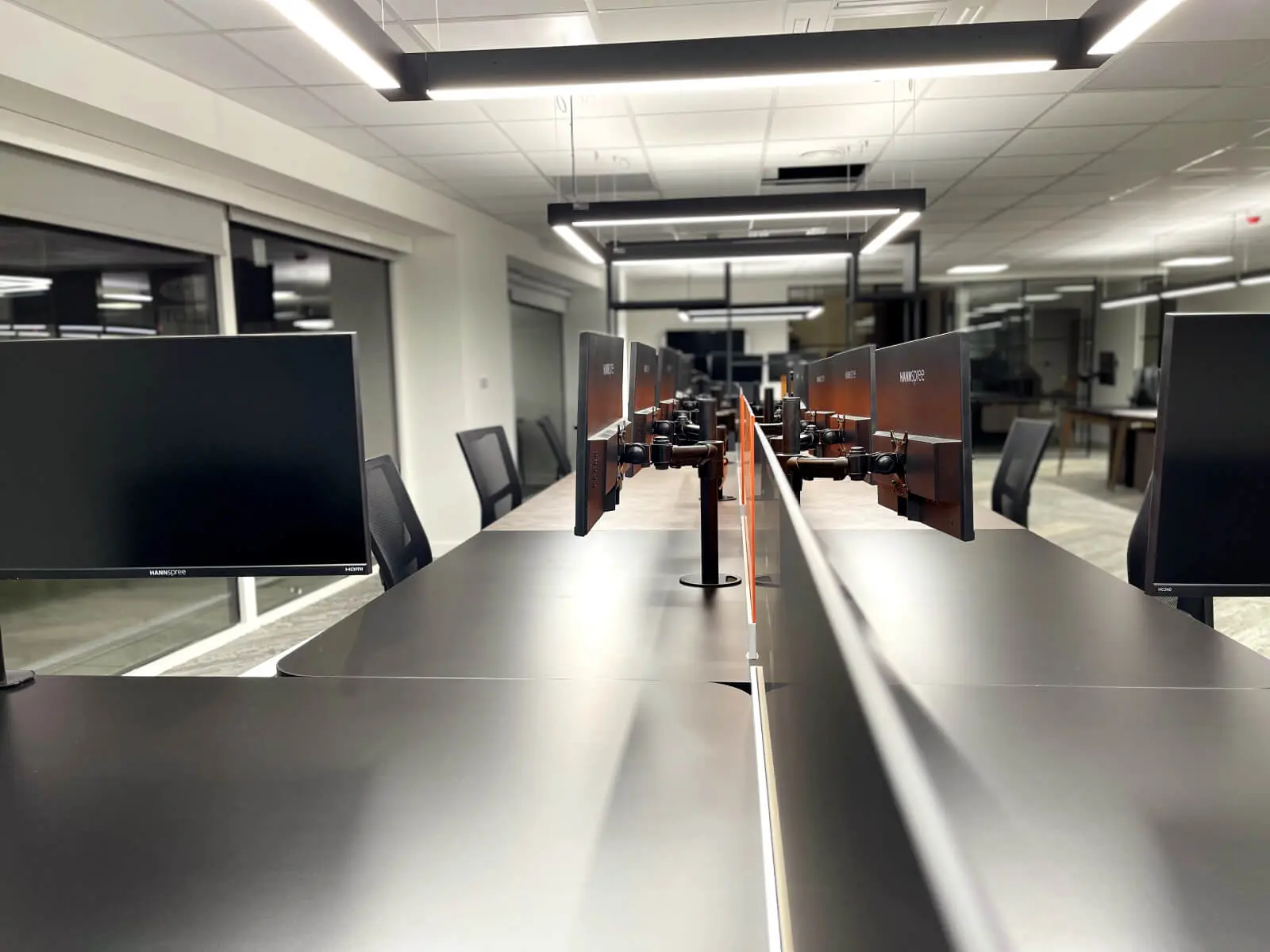 Prideview Properties office space with designer furnitures and black framed glass partitions 68