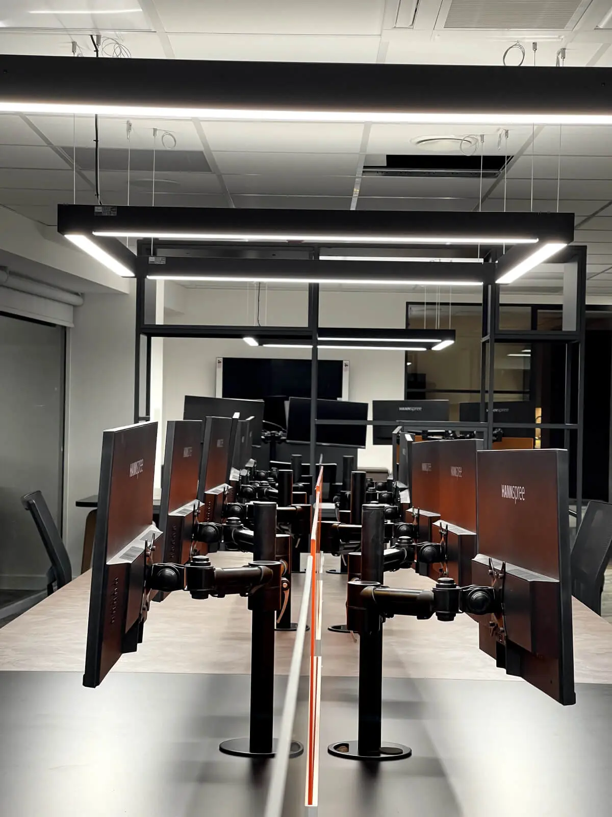 Prideview Properties office space with designer furnitures and black framed glass partitions 69