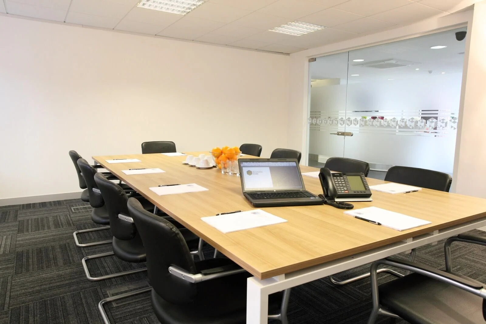 Tempus Court office with single glazed with frameless doors glass partitions and desinger furniture 3