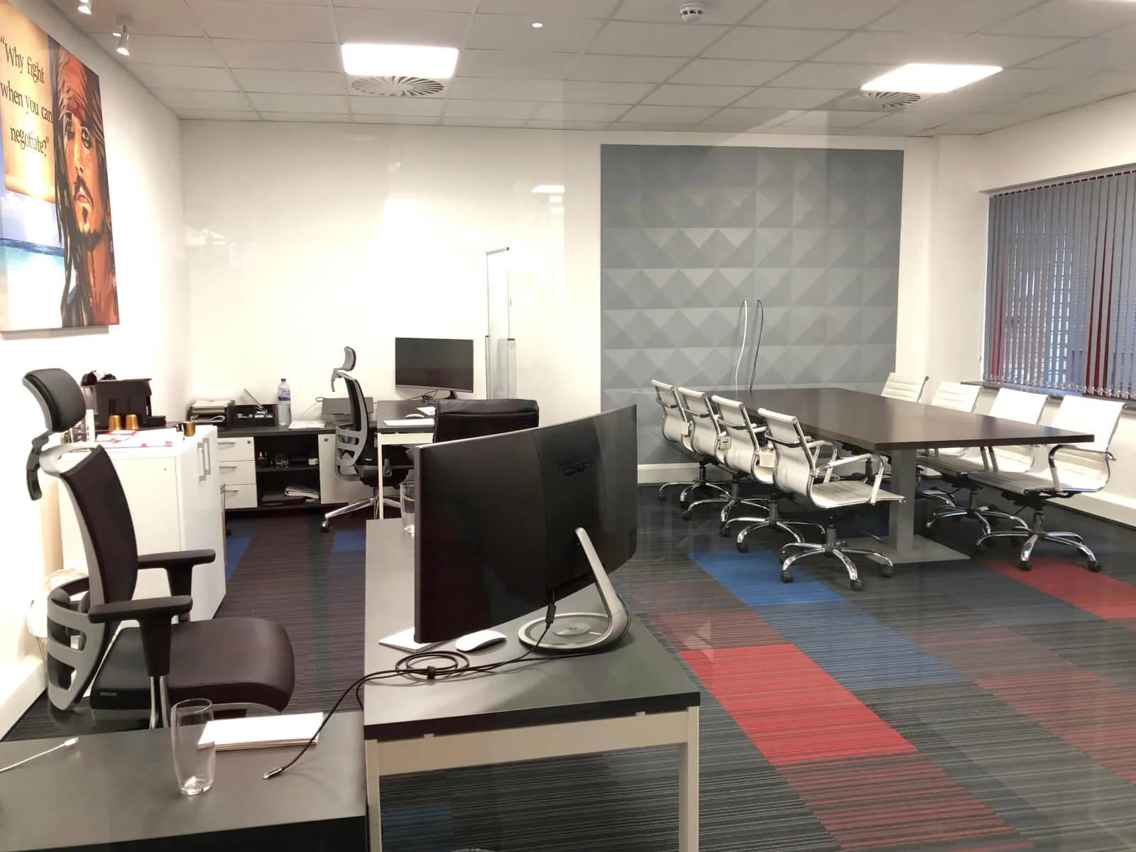 veswas office space with designer furnitures and raised flooring and suspended grid ceiling and glass partitions screen 18