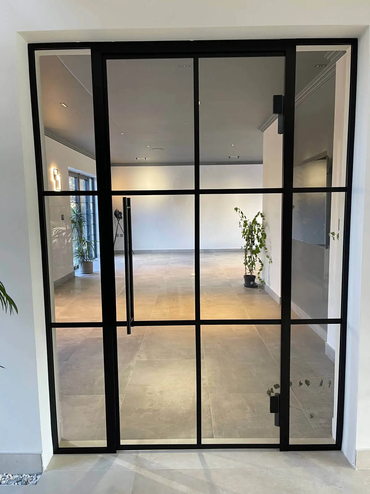 Vish Home black frame single glazed glass partitions 14