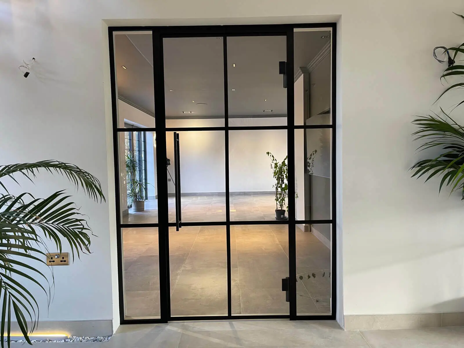 Vish Home black frame single glazed glass partitions 15