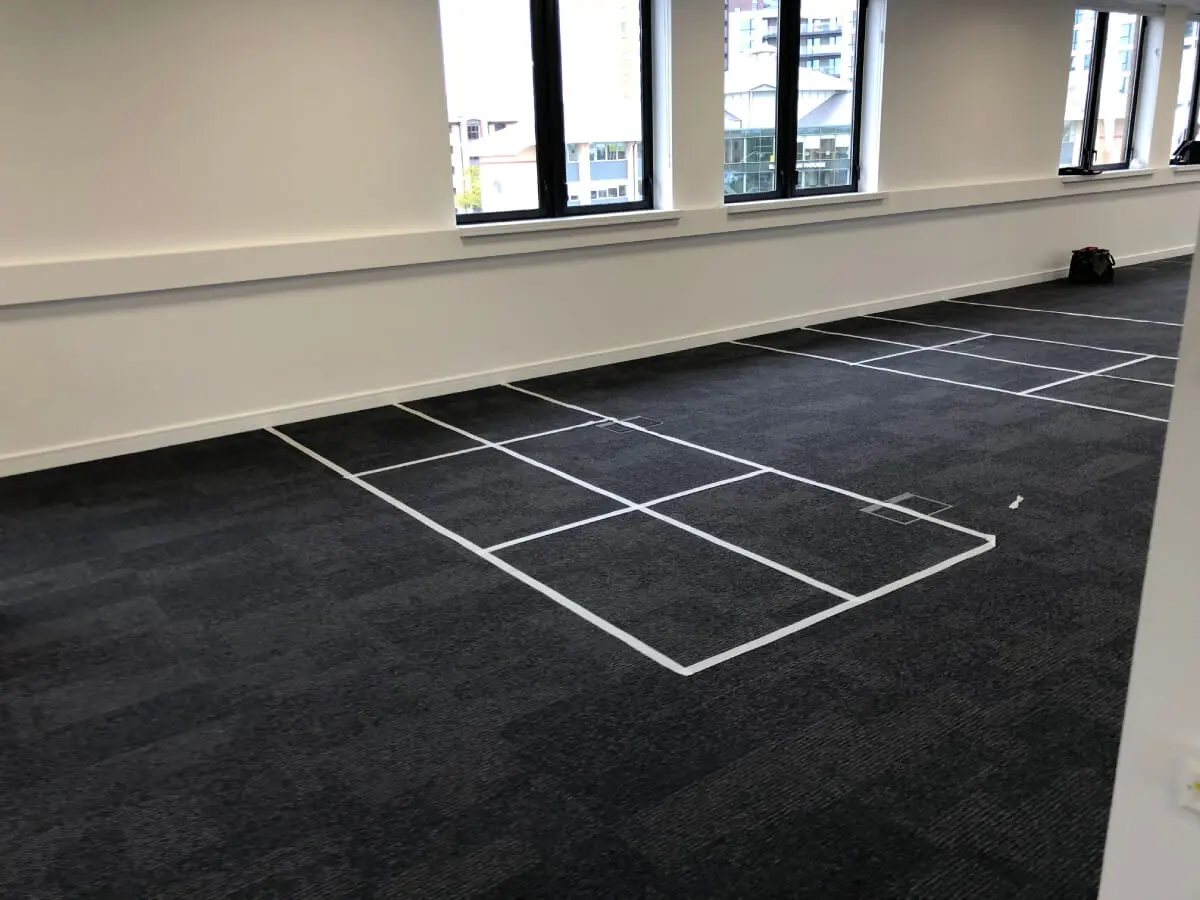 Ngage Recruitment office space with designer furniture and glass partitions and carpet tile flooring along with suspended grid ceiling 16