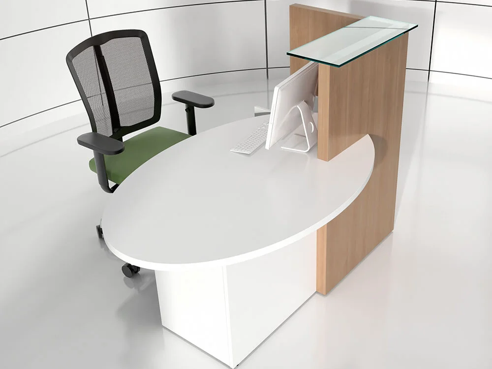 Everly – Small Reception Desk in White