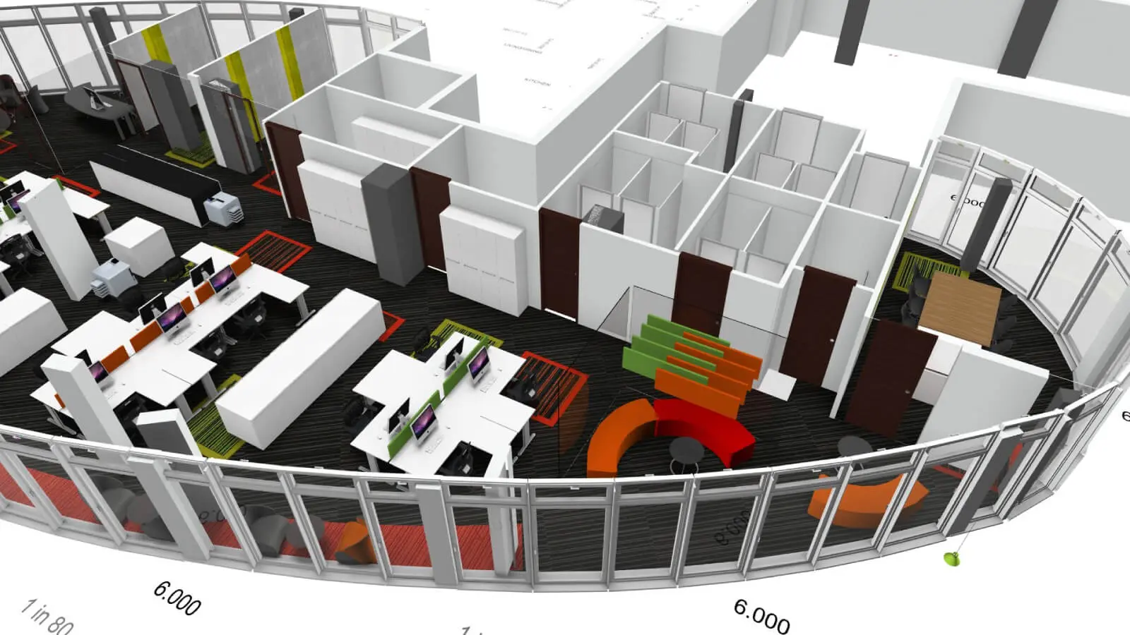 Mid Size office design & 3D visuals 21