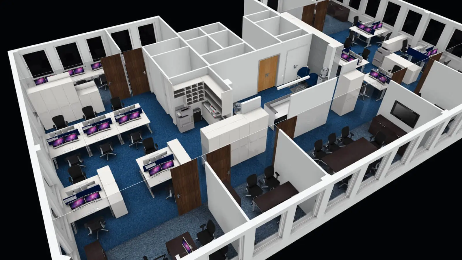 Mid Size office design & 3D visuals