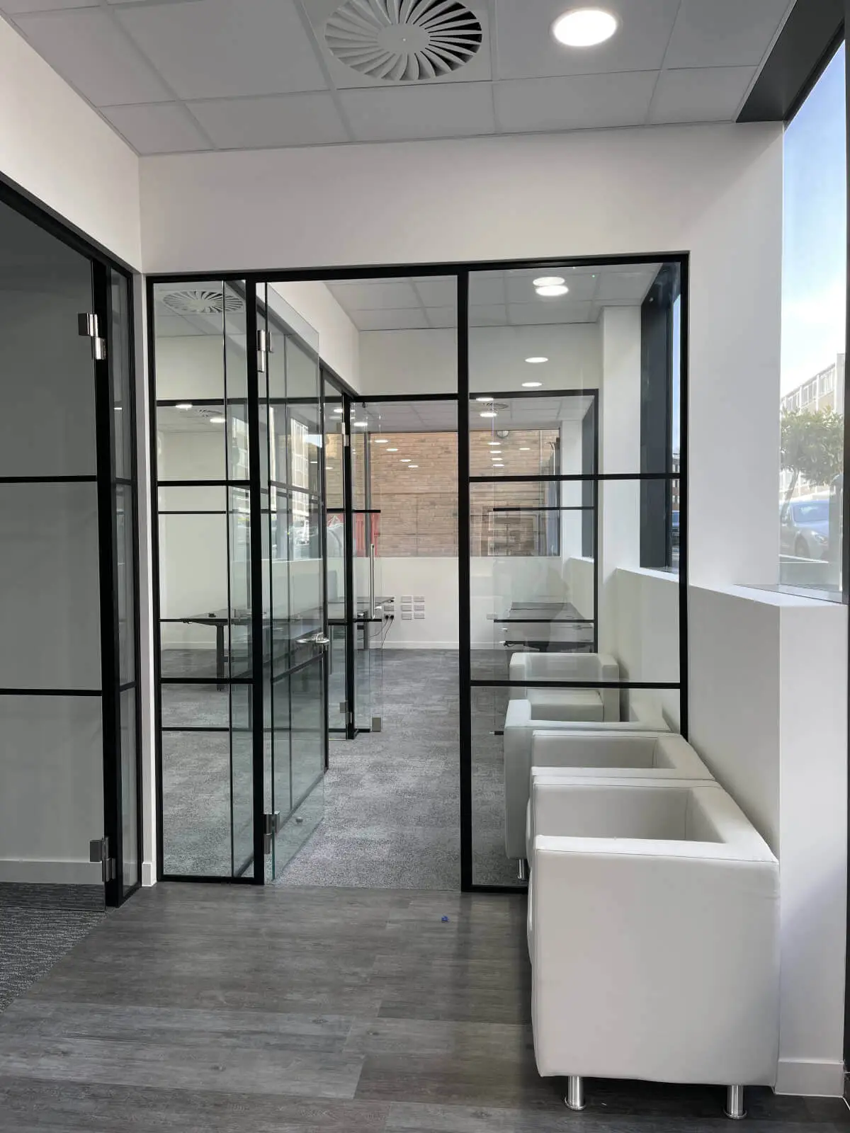 Office space design with Crittall Style Glass Partitions Screen 3 Office space design with Crittall Style Glass Partitions Screen 3