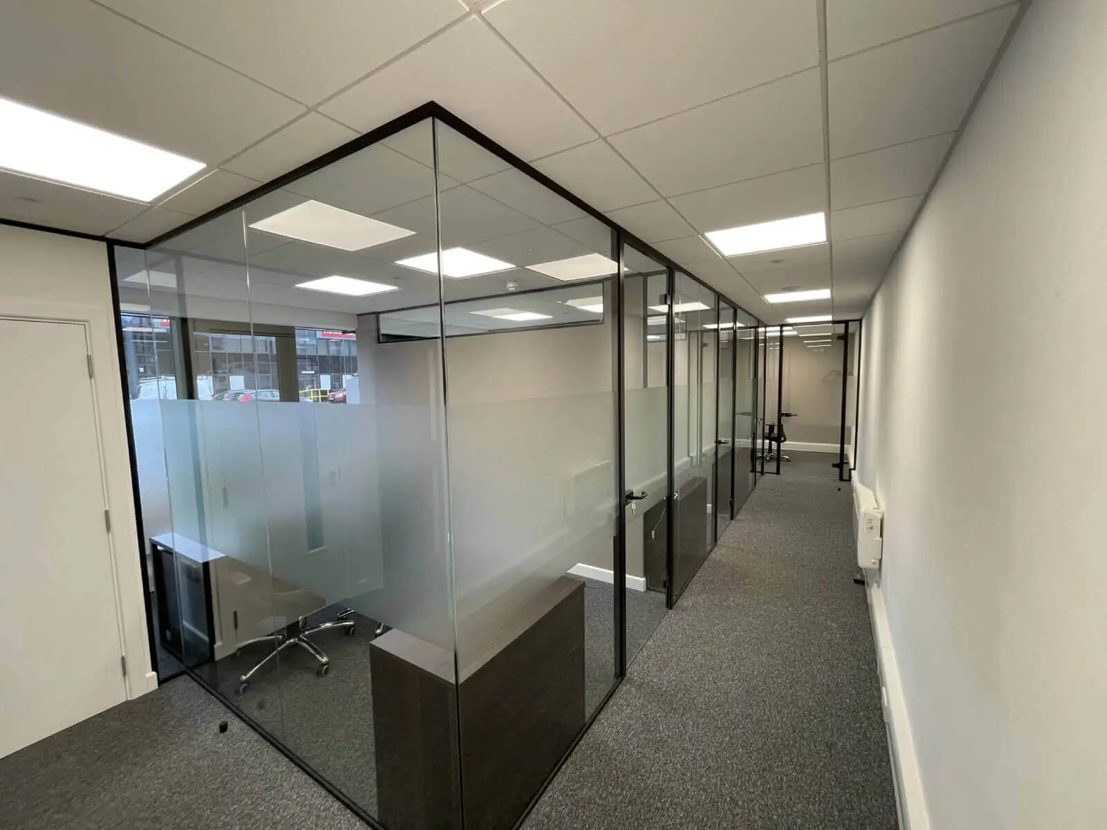 Office space design with Framed Glass Door Partitions Screen Office space design with Framed Glass Door Partitions Screen