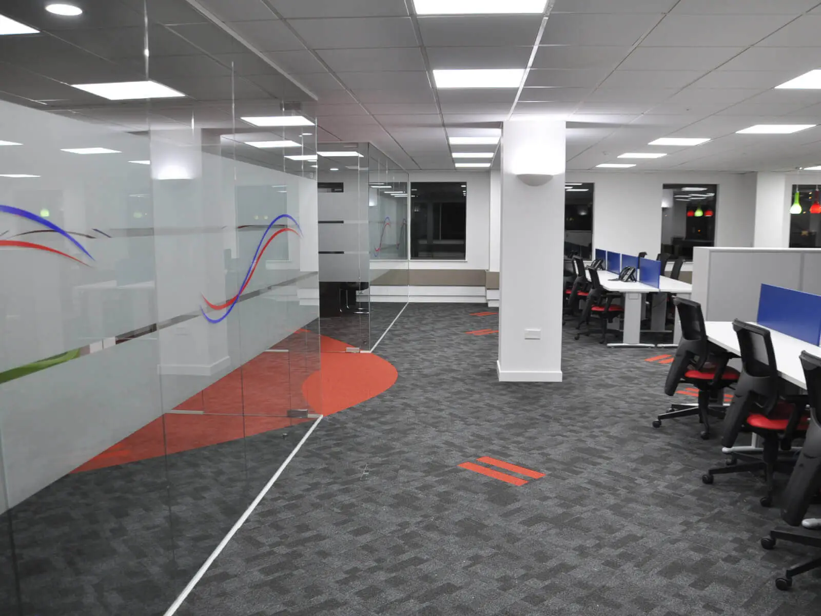 Office space with suspended grid ceiling 1 Office space with suspended grid ceiling 1