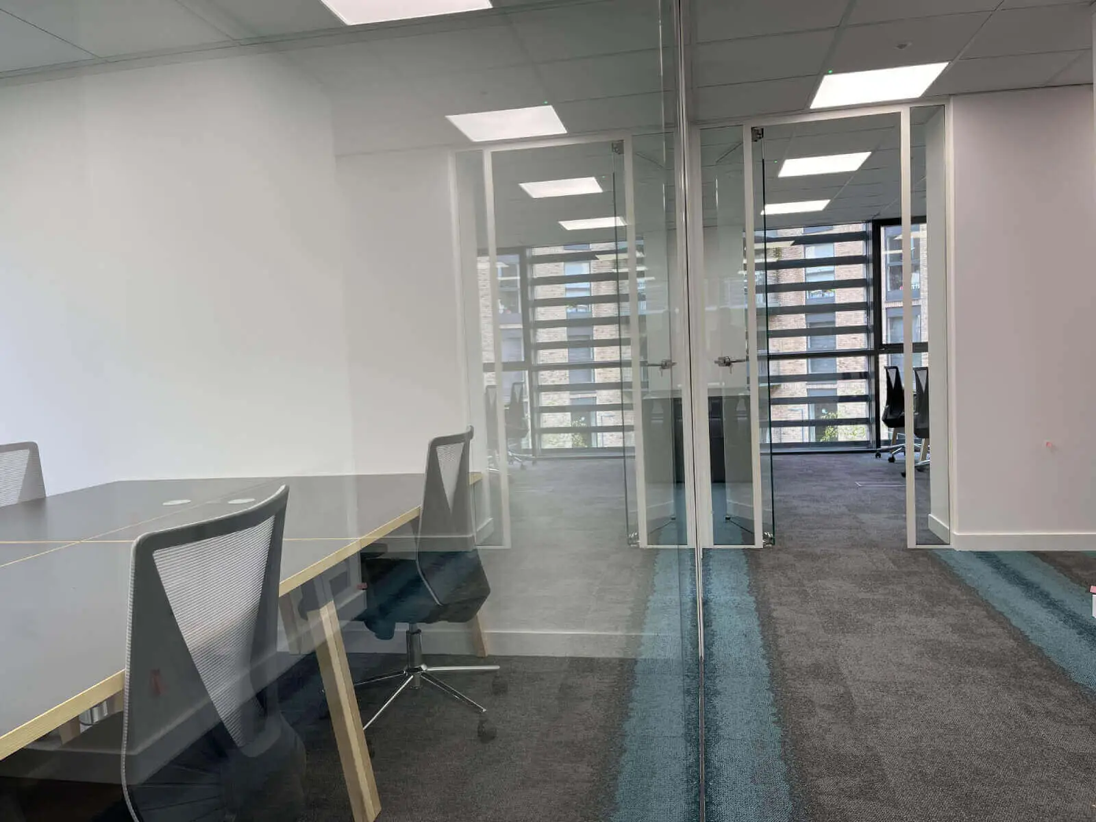 Office space design with Framed Glass Door Partitions Screen 11
