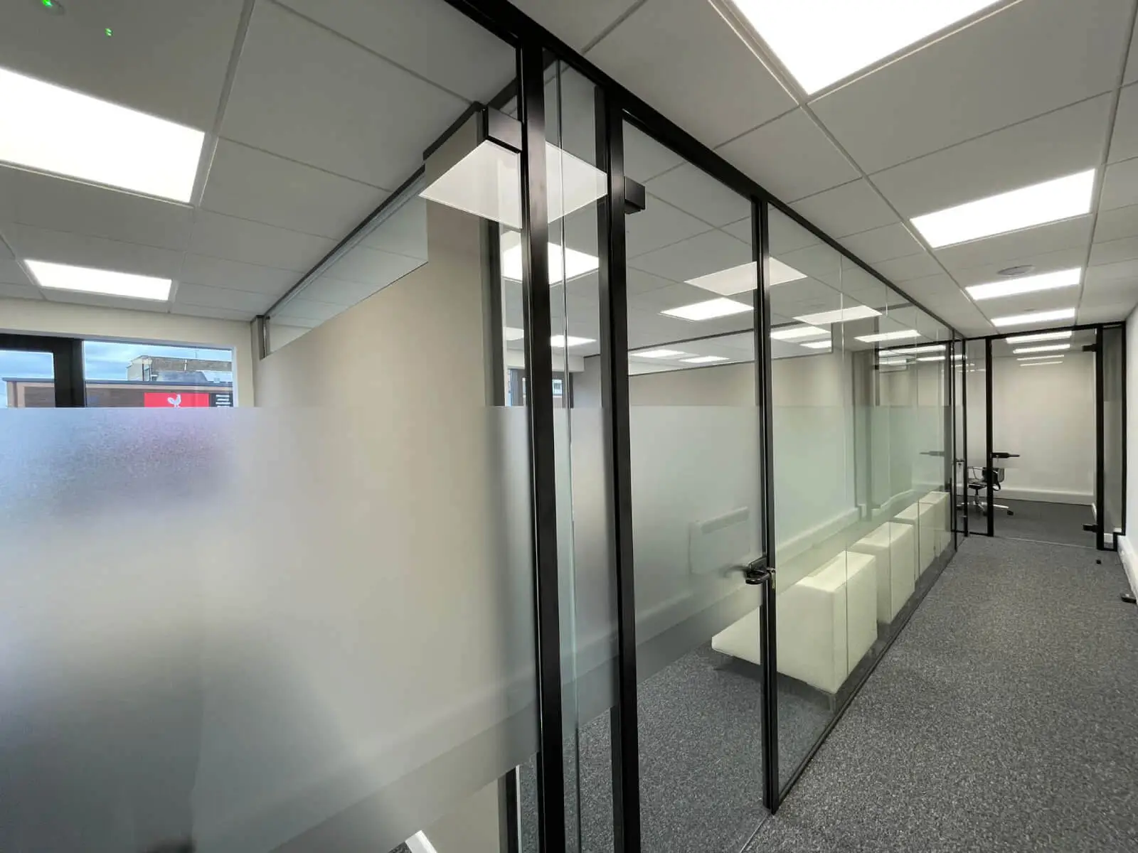 Office space design with Framed Glass Door Partitions Screen 6
