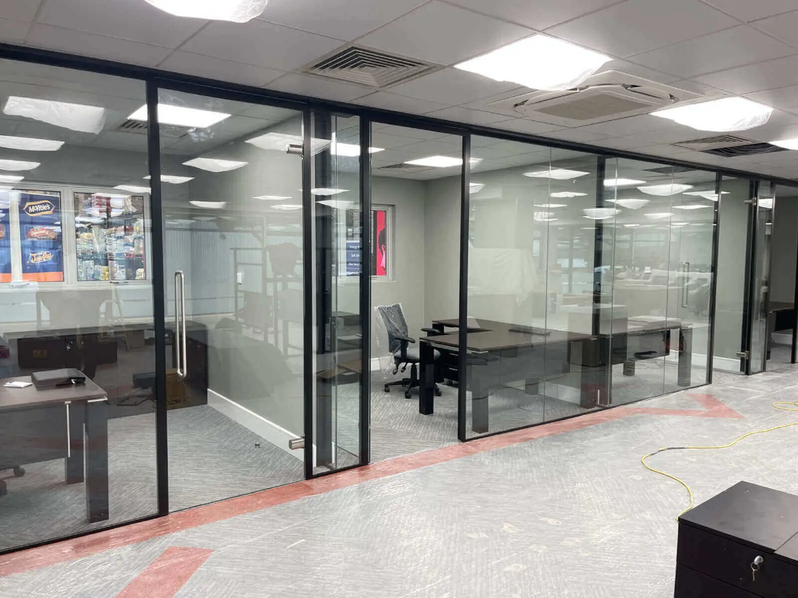 Office space design with Framed Glass Door Partitions Screen 9