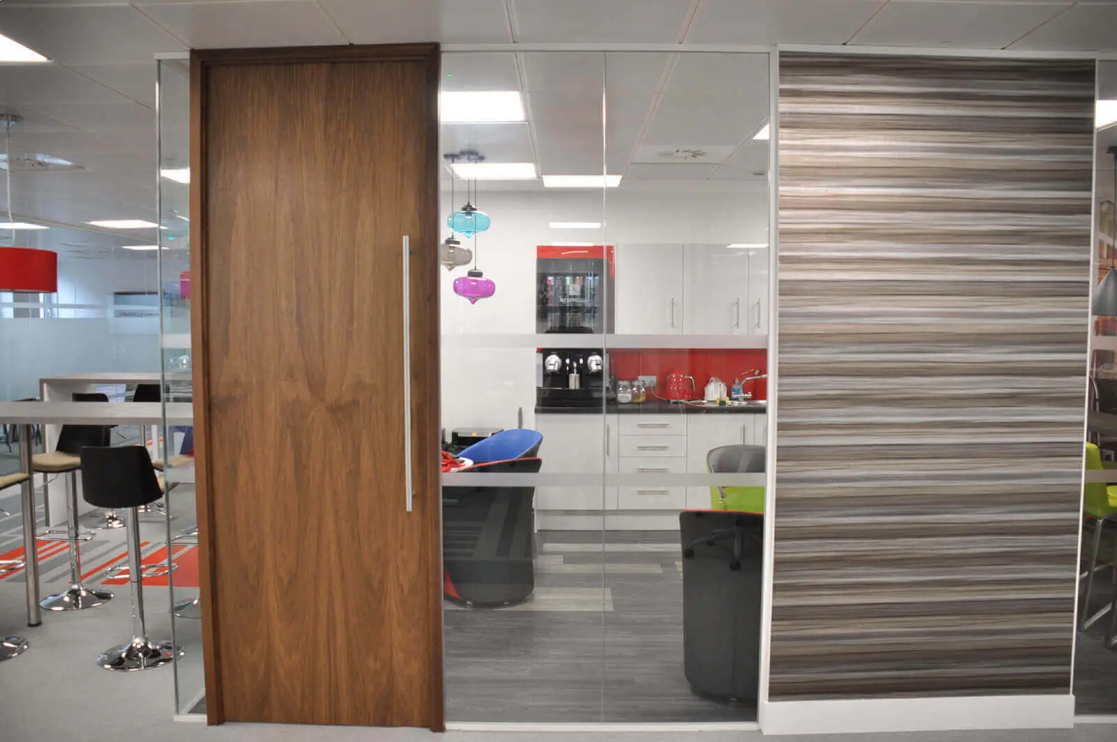 Office space design with Solid Doors Glass Partitions 3