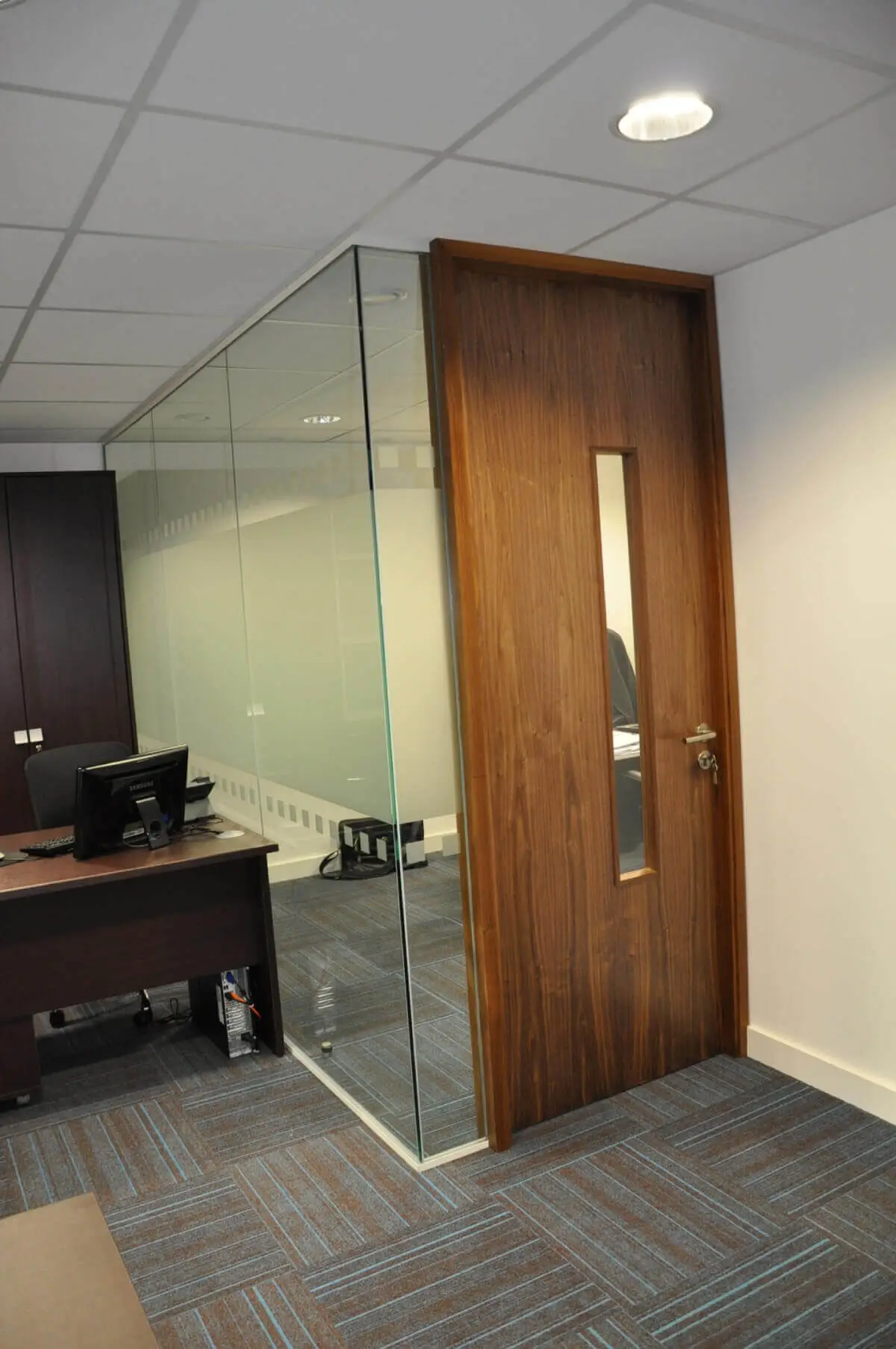 Office space design with Solid Doors Glass Partitions 9